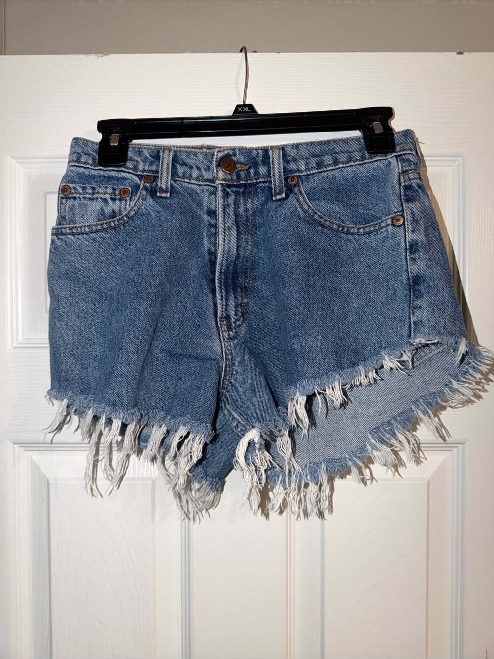 VTG 90s Jordache High Waisted Denim Cutoff Shorts Distressed Frayed